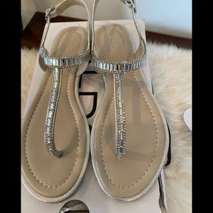 NIB Aldo Mazzorno silver sparkly sandal size 8